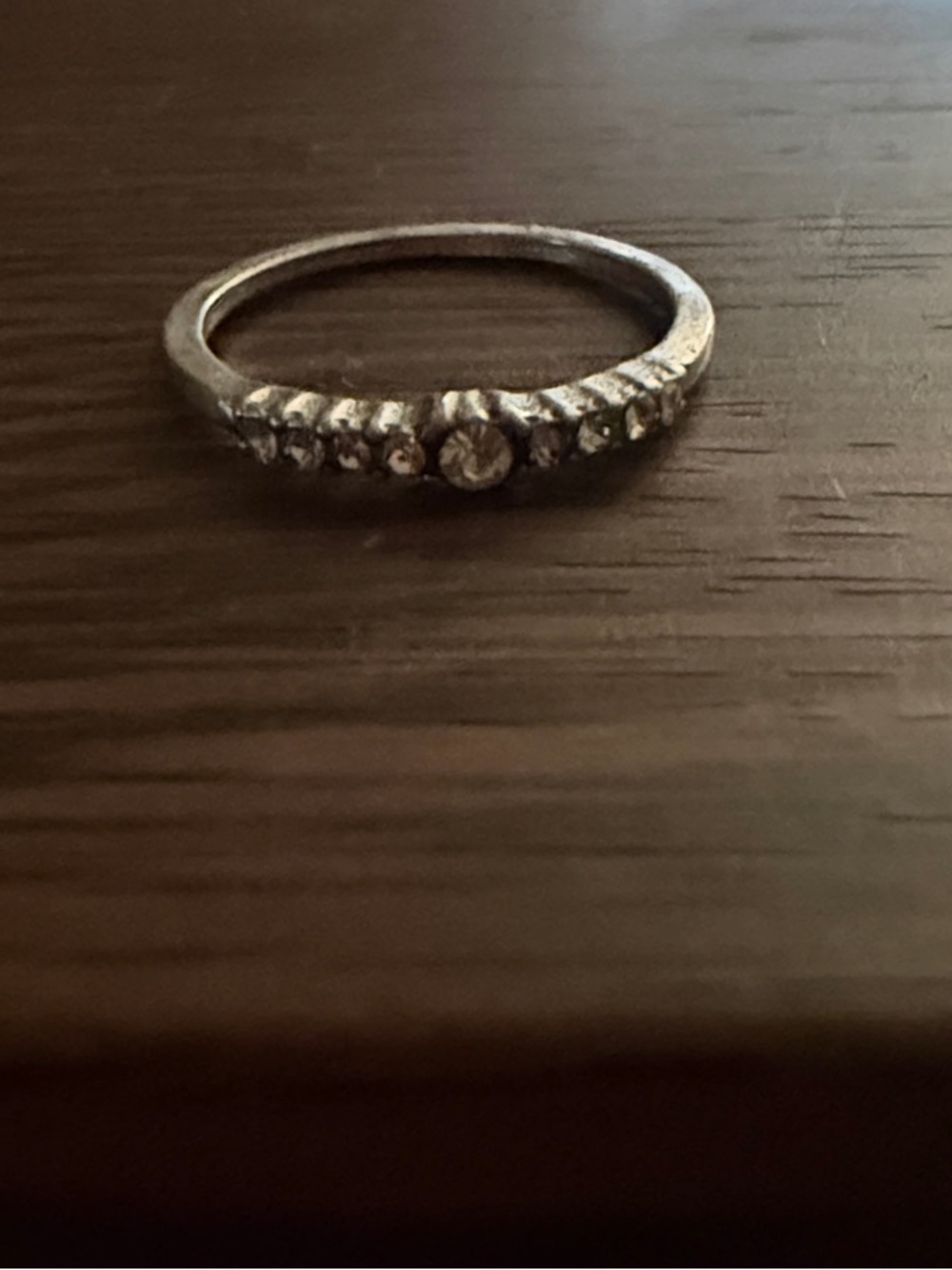Silver Crystal Accent Band Ring - Women's Jewelry